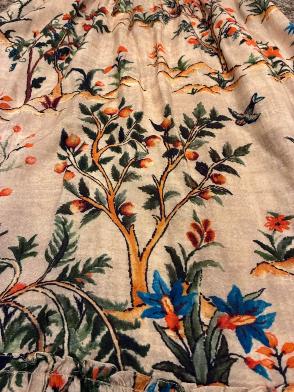 Vineet Bahl Anthropologie Swan Lake Midi Skirt Floral Nature Pockets Unique 425 - Picture 8 of 16